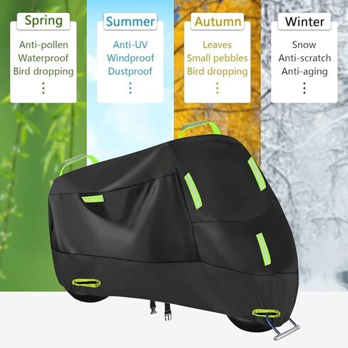 Motorcycle Cover for Kawasaki Vulcan 1700 Voyager 2009-2024, Outdoor Durable Motorcycle Protective Cover, Motorbike Cover All Weather, All-Season Protection Outdoor Accessories in Saudi Arabia