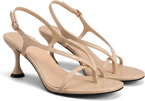 Coutgo إمرأة Slingback هريرة الكعوب الوجه بالتخبط المفتوحة تو ثونغ الصنادل الكاحل حزام الصيف اللباس الأحذية in Kuwait
