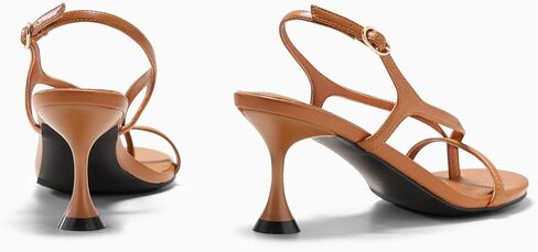 Coutgo إمرأة Slingback هريرة الكعوب الوجه بالتخبط المفتوحة تو ثونغ الصنادل الكاحل حزام الصيف اللباس الأحذية in Kuwait