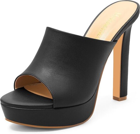 Women's Platform Stiletto Heels Sandals Round Open Toe High Heeled Sandals Slip On Slides Dress Party Wedding Shoes in Saudi Arabia