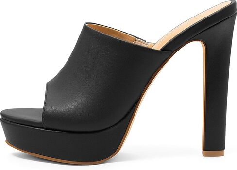 Women's Platform Stiletto Heels Sandals Round Open Toe High Heeled Sandals Slip On Slides Dress Party Wedding Shoes in Saudi Arabia