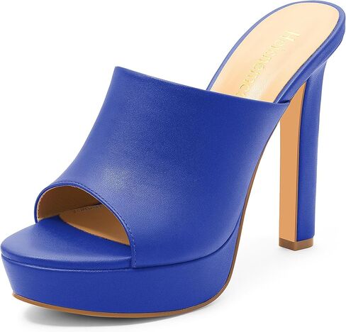 Women's Platform Stiletto Heels Sandals Round Open Toe High Heeled Sandals Slip On Slides Dress Party Wedding Shoes in Saudi Arabia