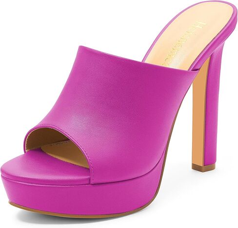 Women's Platform Stiletto Heels Sandals Round Open Toe High Heeled Sandals Slip On Slides Dress Party Wedding Shoes in Saudi Arabia