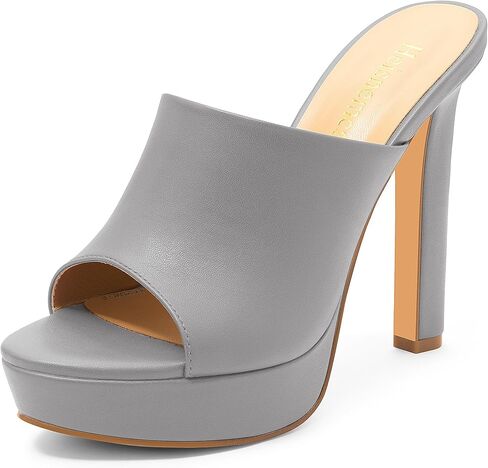 Women's Platform Stiletto Heels Sandals Round Open Toe High Heeled Sandals Slip On Slides Dress Party Wedding Shoes in Saudi Arabia