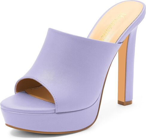 Women's Platform Stiletto Heels Sandals Round Open Toe High Heeled Sandals Slip On Slides Dress Party Wedding Shoes in Saudi Arabia