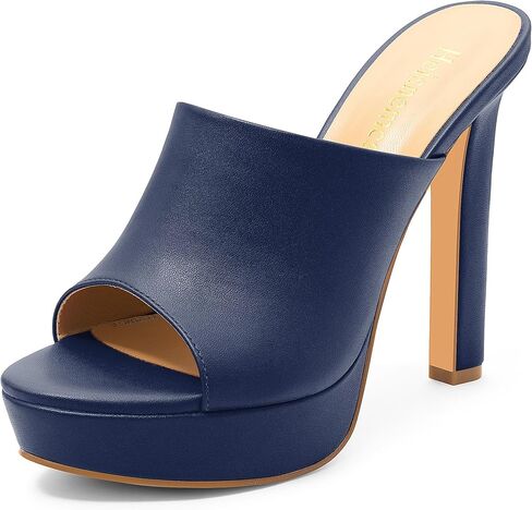 Women's Platform Stiletto Heels Sandals Round Open Toe High Heeled Sandals Slip On Slides Dress Party Wedding Shoes in Saudi Arabia