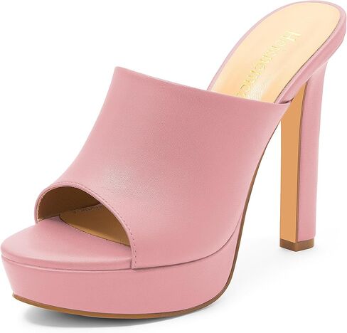Women's Platform Stiletto Heels Sandals Round Open Toe High Heeled Sandals Slip On Slides Dress Party Wedding Shoes in Saudi Arabia