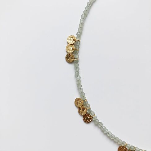Boho Fish Beaded Necklace for Women, Natural Stone Bead Chain 18K Gold Handmade Sardine Pendant Choker Charm Beach Hawaiian Dainty Necklaces Summer Ocean Minimalist Jewelry Gift in Saudi Arabia
