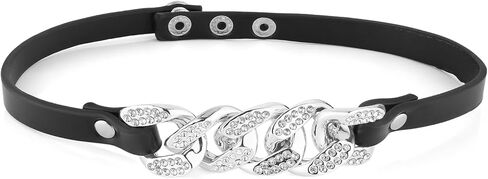 Cuban Chain PU Leather Collar For Women Street Style Fashion Decoration Accessories in Saudi Arabia