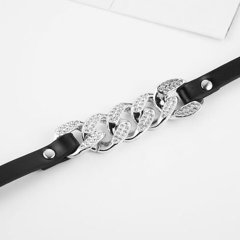 Cuban Chain PU Leather Collar For Women Street Style Fashion Decoration Accessories in Saudi Arabia