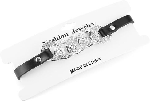 Cuban Chain PU Leather Collar For Women Street Style Fashion Decoration Accessories in Saudi Arabia