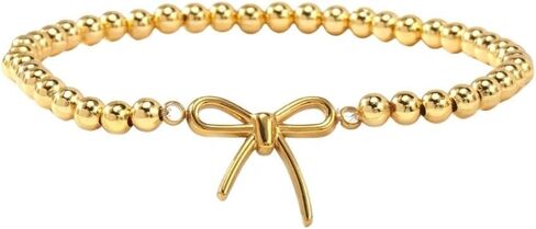 Gold Bow Bracelets Dainty Gold Plated Chain Bracelets Necklaces Set Ribbon Choker Bracelets Necklaces Trendy Jewelry Gifts for Women in Saudi Arabia