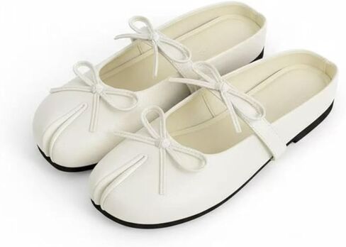 ZQW Ballet Flats for Women Tabi Shoes Bow Mary Jane Strap Mules Split Toe Fashion Slides for Everyday Wear Comfortable in Saudi Arabia