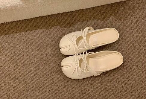 ZQW Ballet Flats for Women Tabi Shoes Bow Mary Jane Strap Mules Split Toe Fashion Slides for Everyday Wear Comfortable in Saudi Arabia