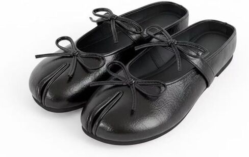 ZQW أحذية باليه مسطحة للنساء أحذية تابي بفيونكة ماري جين بحزام البغال مقسمة عند الأصابع شرائح عصرية للارتداء اليومي مريح in Kuwait