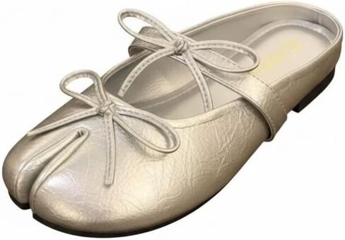 ZQW Ballet Flats for Women Tabi Shoes Bow Mary Jane Strap Mules Split Toe Fashion Slides for Everyday Wear Comfortable in Saudi Arabia