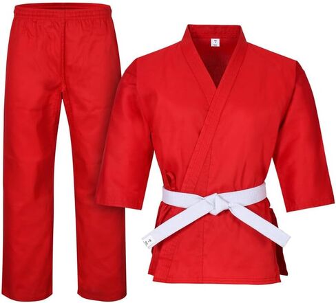 زي كاراتيه جي للأطفال والكبار متوسط ​​الوزن للفنون القتالية للطلاب معدات الكاراتيه مع حزام أبيض مجاني لزي الكاراتيه in Kuwait