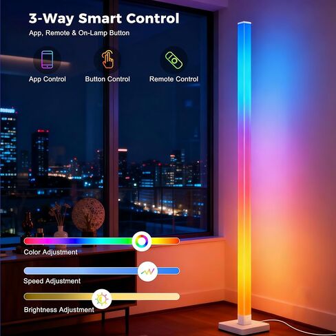 2 حزمة من مصابيح أرضية الزاوية DIY، مصباح أرضي ICRGB مع مزامنة الموسيقى و16 مليون لون، مصابيح LED أرضية متغيرة اللون لديكور غرفة النوم وغرفة المعيشة، ألعاب الإضاءة المزاجية المحيطة in Saudi Arabia
