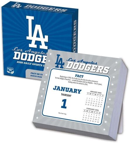 MLB Los Angeles Dodgers 2026 Desk Calendar, 5.38'' X 5.38'', 12-Month Calendar with Adhesive Binding in Saudi Arabia