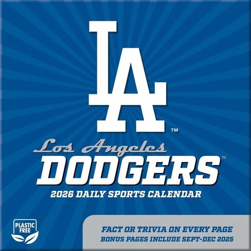 MLB Los Angeles Dodgers 2026 Desk Calendar, 5.38'' X 5.38'', 12-Month Calendar with Adhesive Binding in Saudi Arabia