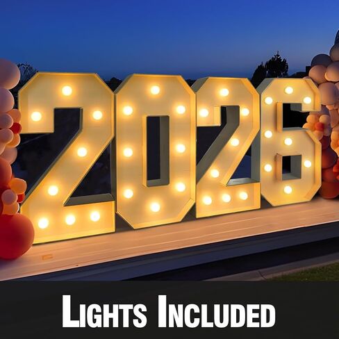 2026 Graduation Decorations - 2.3FT Large PRE-CUT 2026 Marquee Light Up Numbers Kit - Mosaic Foam Board Sign - Class of 2026 Party Supplies Decor for Kindergarten Preschool High School Christmas Wedding Prom in Saudi Arabia
