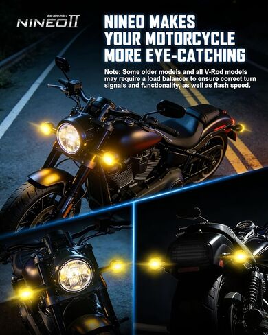 NINEO Motorcycle 1156 LED إشارات الانعطاف، وميض كهرماني ساطع، كنماذج أصلية بنمط رصاصة 2 بوصة، مصابيح LED خلفية، متوافقة مع معظم الدراجات النارية العائلية، حزمة من 2 in Kuwait