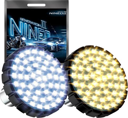NINEO Motorcycle 1156 LED إشارات الانعطاف، وميض كهرماني ساطع، كنماذج أصلية بنمط رصاصة 2 بوصة، مصابيح LED خلفية، متوافقة مع معظم الدراجات النارية العائلية، حزمة من 2 in Kuwait