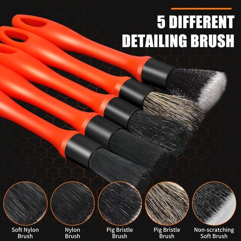 فرشاة غسيل السيارة مقاس 62 بوصة بمقبض طويل، مجموعة غسيل السيارة الكاملة، مجموعة ممسحة فرشاة تنظيف السيارة خالية من الخدوش مع قضيب طين، قفاز غسيل، ممسحة نافذة، فرشاة عجلة، حقيبة تخزين لشاحنة السيارة RV in Kuwait