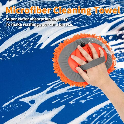 فرشاة غسيل السيارة مقاس 62 بوصة بمقبض طويل، مجموعة غسيل السيارة الكاملة، مجموعة ممسحة فرشاة تنظيف السيارة خالية من الخدوش مع قضيب طين، قفاز غسيل، ممسحة نافذة، فرشاة عجلة، حقيبة تخزين لشاحنة السيارة RV in Kuwait