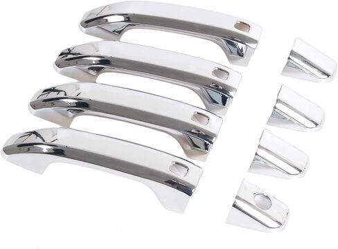 AUCERAMIC Chrome Door Handle Cover with 4 Smart Keyhole Fit 2019-2025 for Chevrolet Silverado Suburban Tahoe Fit 2019-2024 for GMC Sierra Yukon Fits Extended/Crew Cab Models in Saudi Arabia