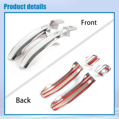 AUCERAMIC Chrome Door Handle Cover with 4 Smart Keyhole Fit 2019-2025 for Chevrolet Silverado Suburban Tahoe Fit 2019-2024 for GMC Sierra Yukon Fits Extended/Crew Cab Models in Saudi Arabia