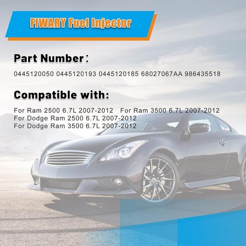 مجموعة من 6 محاقن وقود الديزل 0445120050 لـ 2007-2012 دودج رام 2500 3500 6.7L الكمون مع أنابيب بديلة مباشرة in Saudi Arabia