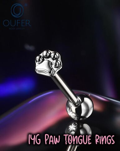 OUFER G23 التيتانيوم 14 جرام حلقات اللسان، مجوهرات ثقب اللسان الملولبة داخليًا، مجوهرات ثقب اللسان للنساء والرجال in Saudi Arabia