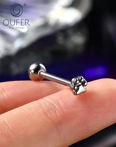 OUFER G23 التيتانيوم 14 جرام حلقات اللسان، مجوهرات ثقب اللسان الملولبة داخليًا، مجوهرات ثقب اللسان للنساء والرجال in Saudi Arabia
