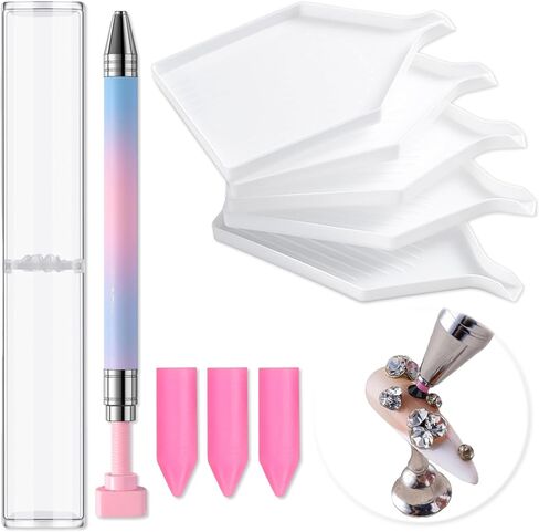 SUTOKAKA 6Pcs Rhinestone Diamond Painting Trays Jewelry Bead Picker Plate Gems Sorting Trays for DIY Coaster Art Crafts Nail Dotting Tools in Saudi Arabia