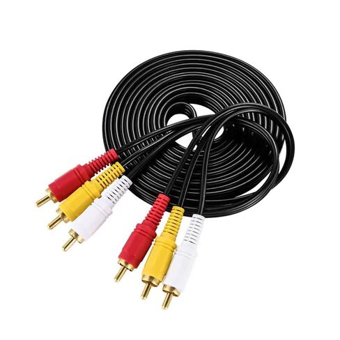 RCA Cable, AV Cable Gold Plated, Yellow/White/red connectors 3 Male to 3 Male-4.6 Feet/1PCS in Saudi Arabia