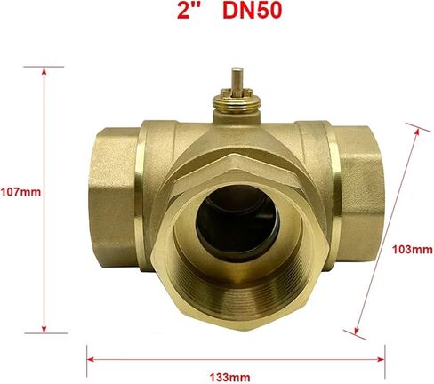 2 "DN50 3 طريقة صمام كروي نحاسي بمحرك T نوع الجسم صمام كروي كهربائي in Saudi Arabia