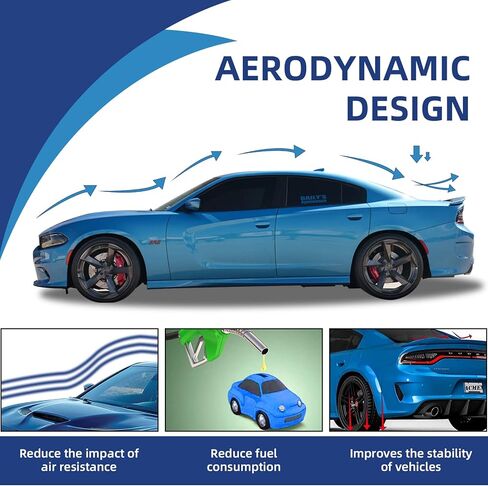 سبويلر خلفي متوافق مع شاحن 2011-2022 GT/RT/SE/SRT/SXT ذو 4 أبواب سيدان طراز Hellcat طراز Hellcat الخلفي وجناح الشفاه ذو ذيل البط باللون الأسود غير اللامع in Kuwait