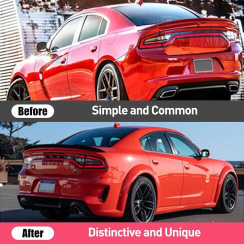 سبويلر خلفي متوافق مع شاحن 2011-2022 GT/RT/SE/SRT/SXT ذو 4 أبواب سيدان طراز Hellcat طراز Hellcat الخلفي وجناح الشفاه ذو ذيل البط باللون الأسود غير اللامع in Kuwait