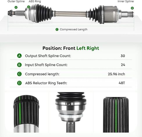 Front Left Driver Side CV Axle Shaft Assembly Fit For Toyota Camry 2007-2017 3.5L& Camry 2010-2011 2.5L(Automatic Transmission Only), Avalon 3.5L 2008-2018, for Lexus ES350 3.5L 2007-2022 in Saudi Arabia