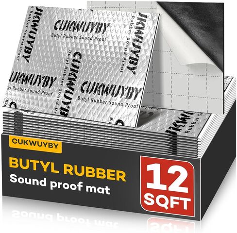 مادة عزل الصوت للسيارات، حصيرة عزل صوت السيارة 80 مل 12 قدم مربع، مادة بوتيل لعزل صوت السيارات، مادة عازلة للضوضاء وتخفيف الاهتزاز (11 قطعة) in Kuwait