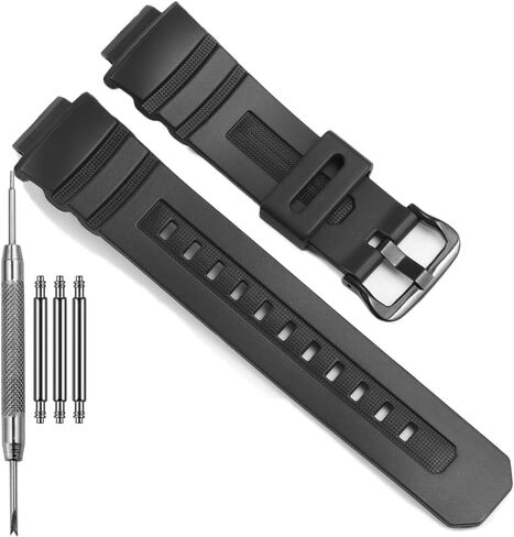 Ruuber Replacement Band Compatible with Casio G Shock AWG-M100 AWGM100B AW-590 G-7700 Watch Strap 10273059 Resin Bracelet in Kuwait