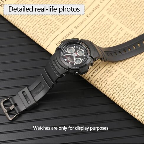 Ruuber Replacement Band Compatible with Casio G Shock AWG-M100 AWGM100B AW-590 G-7700 Watch Strap 10273059 Resin Bracelet in Kuwait