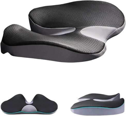 Seat Cushion – Non-Slip Orthopedic Memory Foam Pad for Tailbone, Sciatica & Back Pain Relief, Comfortable Large Pad for Office Chair, Car, Home, Desk Accessories & Travel Use (Large Cushions) in Saudi Arabia