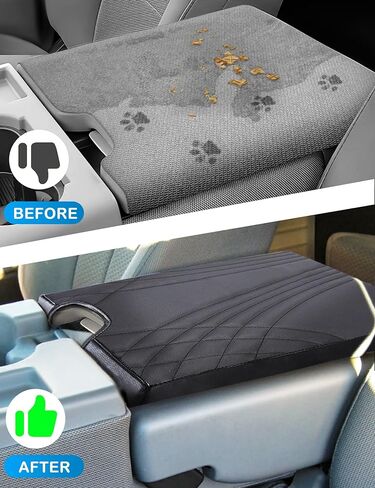 Center Console Armrest Cover Compatible with 2015-2025 F150, 2017-2025 F250 F350 F450 with 40 20 40 Jump Seat, Black Leather Armrest Cover Center Console Cushion in Saudi Arabia