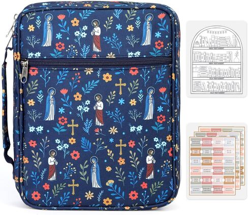 Bible Cover Case for Men Women, with Bible Tabs & Reading Tracker, Padded Cover with Handle & Pockets for Accessories in Kuwait