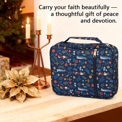 Bible Cover Case for Men Women, with Bible Tabs & Reading Tracker, Padded Cover with Handle & Pockets for Accessories in Kuwait