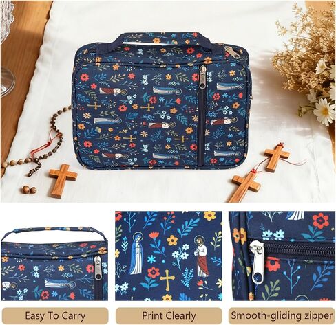 Bible Cover Case for Men Women, with Bible Tabs & Reading Tracker, Padded Cover with Handle & Pockets for Accessories in Kuwait