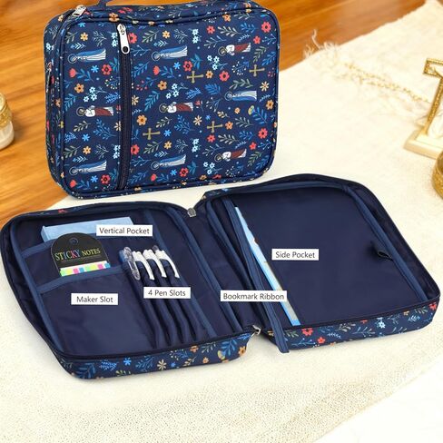Bible Cover Case for Men Women, with Bible Tabs & Reading Tracker, Padded Cover with Handle & Pockets for Accessories in Kuwait