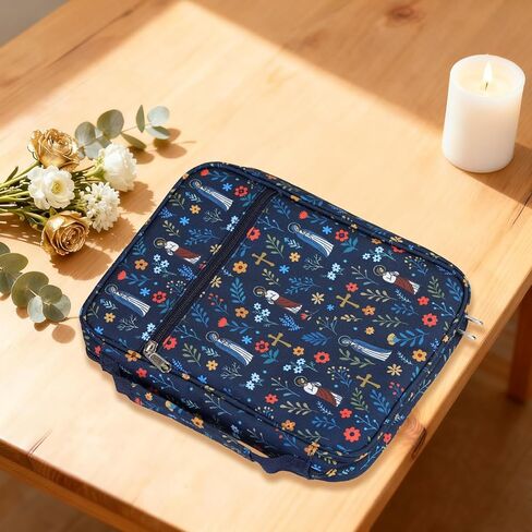 Bible Cover Case for Men Women, with Bible Tabs & Reading Tracker, Padded Cover with Handle & Pockets for Accessories in Kuwait